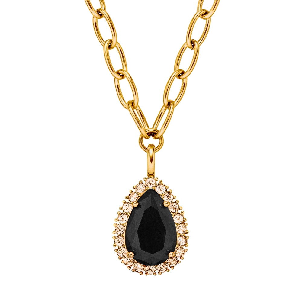 Dyrberg Kern Metta Gold Necklace - Black/Golden - McCloys Jewellery